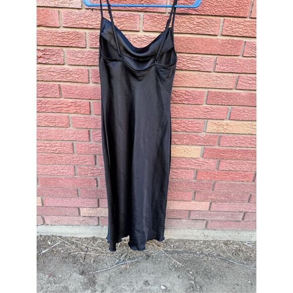 bebe long black slinky gown sz xs USA - Picture 2 of 13